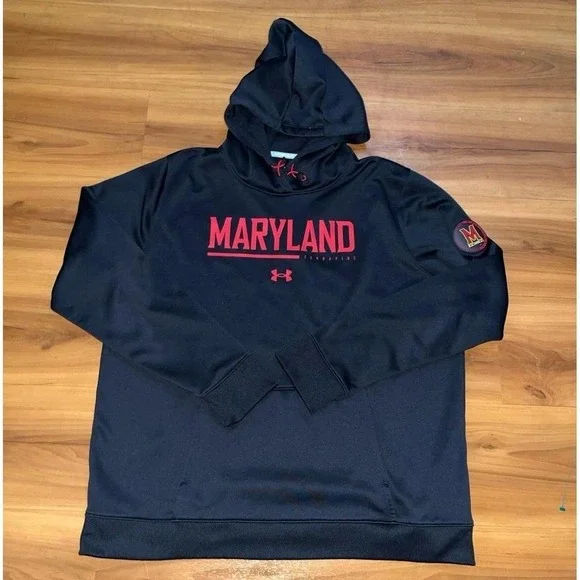 Under Armour Maryland Terrapins Drawstring Dri Fit Pullover Sweatshirt Hoodie - Picture 1 of 6